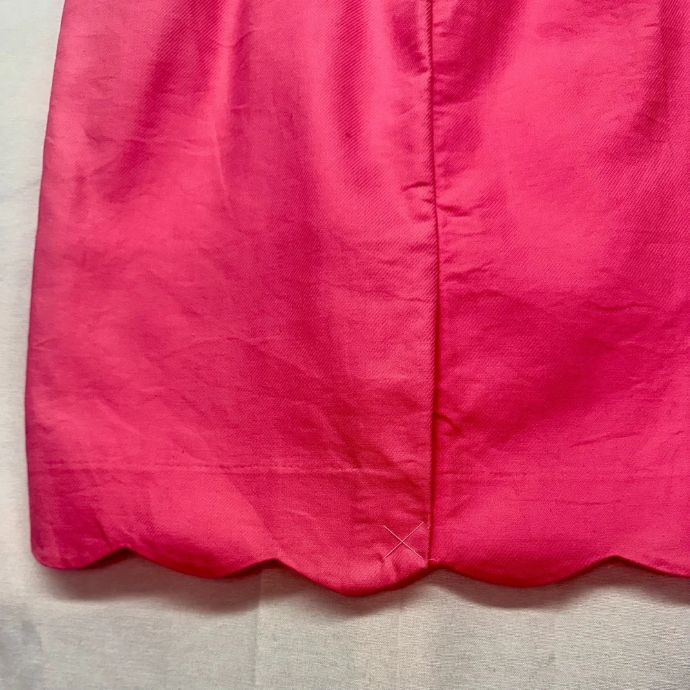 J. Crew Vibrant Pink Pencil‎ Skirt with Scalloped Hem hot pink